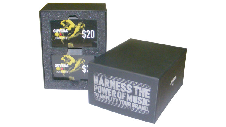 Guvera Music Gift Card Box Packaging