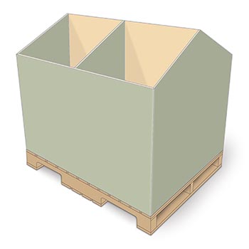 Walmart Floor Display: 2 Sided, 2 Cell, Half Pallet Dump Bin