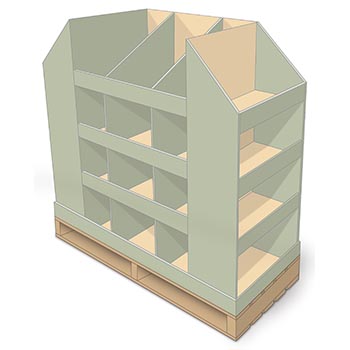 Walmart Floor Display: 2 Sided Hutch