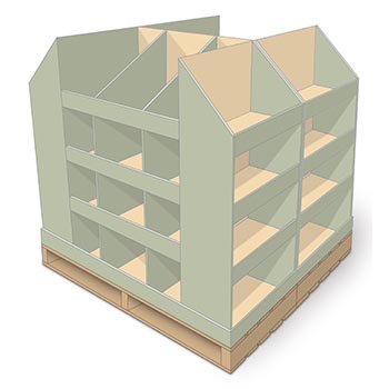 Walmart Floor Display: 4 Sided Hutch
