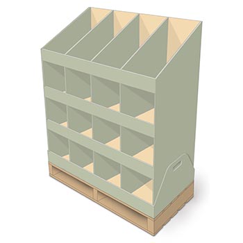 Walmart Floor Display: Half Pallet Hutch
