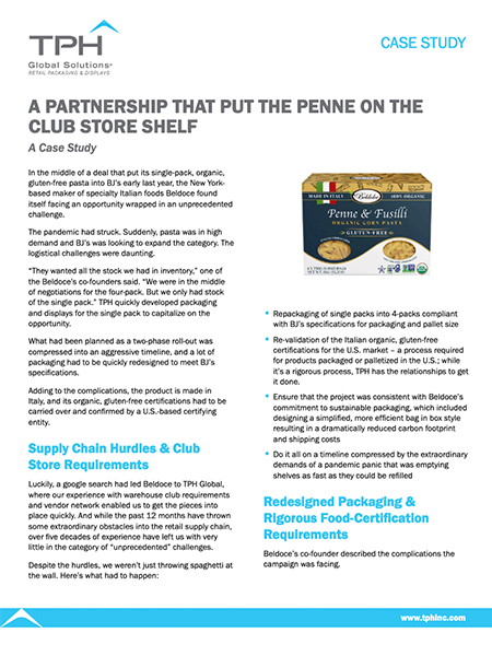 Penne on the Club Store Shelf Case Study